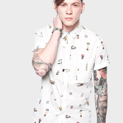 冬季長(cháng)袖襯衫印花商務休閑男裝