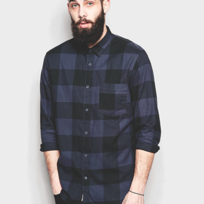 男士長(cháng)袖襯衫修身韓版休閑